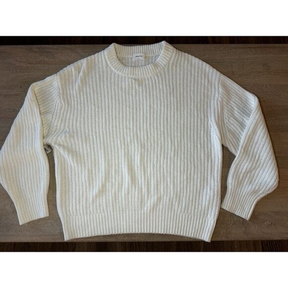 Wilfred NWT Aritzia Essential Chenille Sweater in Oak Cream Size Large Soft Knit - Picture 2 of 8